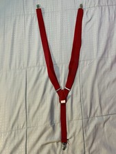 Męskie czerwone szelki jeden rozmiar pasują do wszystkich regulowanych na klips elastyczne szelki Y