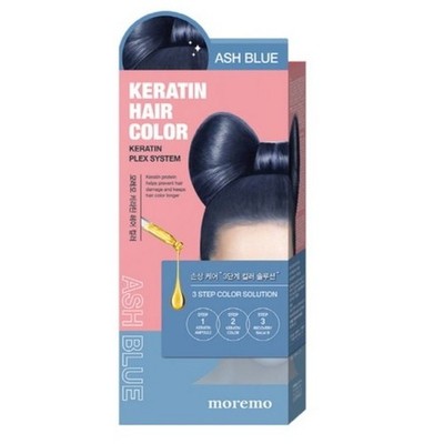 MOREMO Keratin Haarfarbe #Ash Blue Easy Vivid Color Self Protein Haarfarbe NEU