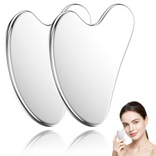 Stainless Steel Gua Sha Facial Tools,Metal Gua Sha Tool for Face Body,2Pcs
