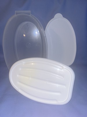 TUPPERWARE 3-Piece Ham, Roast,  Chicken Flavor Saver Keeper  Tray Container. New