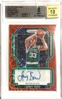 Larry Bird 2021-22 Panini Prizm Signatures Prizms Choice Red Scope #4 BGS 8 /10