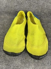 Vintage Nike Aqua Sock Shoes Yellow Blue Made In USA Medium Water Swim Surf 80s
