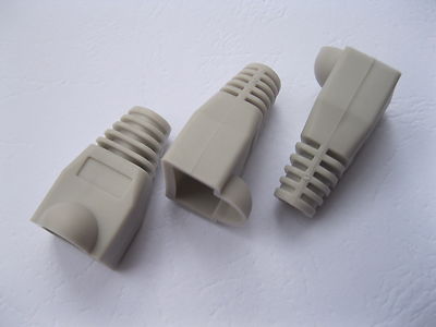 100 pcs RJ45 CAT5 8P8C Modular Plug Network Connector End Grey Color Boot Cap