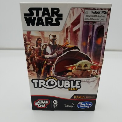 The Mandalorian Star Wars Pop-O-Matic Trouble Grab & Go Board Game 2020 Hasbro