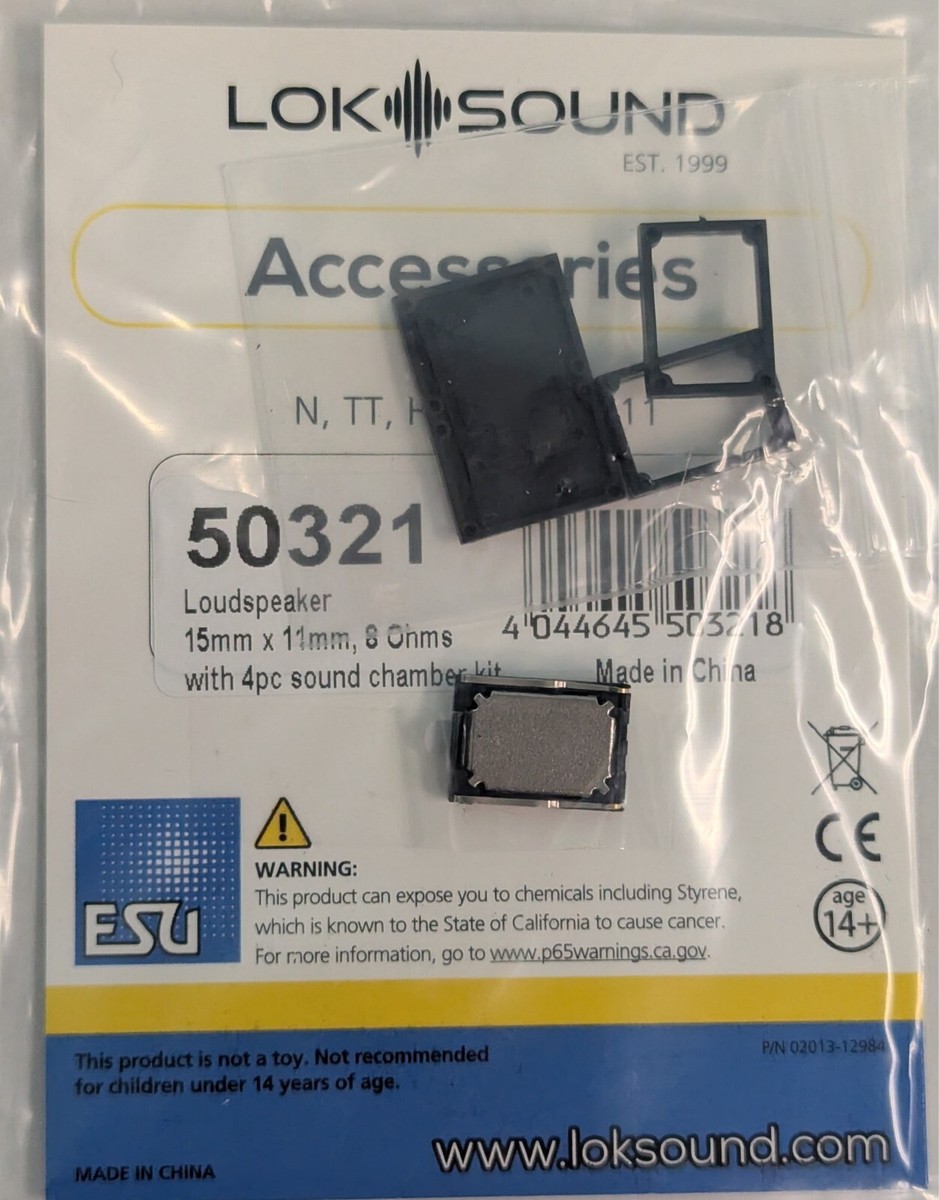 ESU 50321 LokSound Sugar Cube Speaker ~ 15mm x 11mm 8 Ohms With ESU 50321 LokSound Sugar Cube Speaker ~ 15mm x 11mm 8 Ohms With