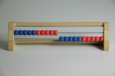20`er Rechenrahmen blau-rot, Abakus, student`s abacus, ReWood 