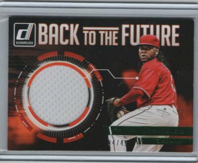 JOHNNY CUETO 2016 Donruss 'Back to the Future' Game-Used Material Serial# 04/49