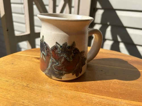 Vintage Tomatoes Garden Studio Art Pottery Mug 14 oz Signed Sonny Fletcher