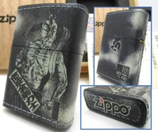 Art Leather Nio Buddha Deva King Japan ZIPPO 2002 MIB Rare