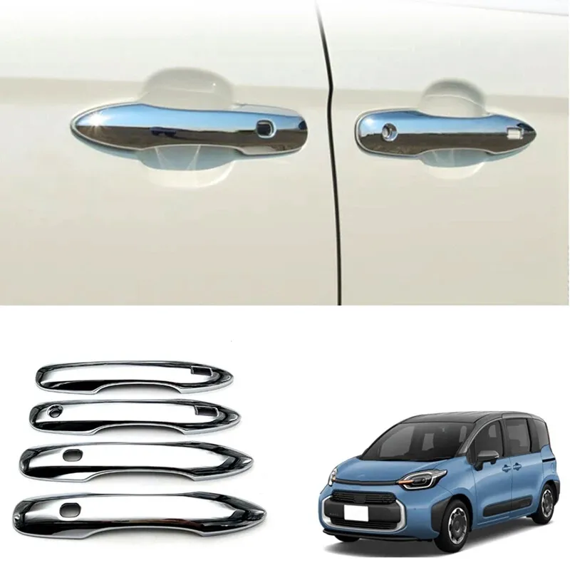 Silver 4pcs Exterior side door handle cover trim panel for Toyota