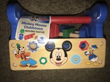 DISNEY MELISSA  DOUG MICKEY MOUSE WOODEN TOOL KIT 15 WOODEN PIECES, NEW