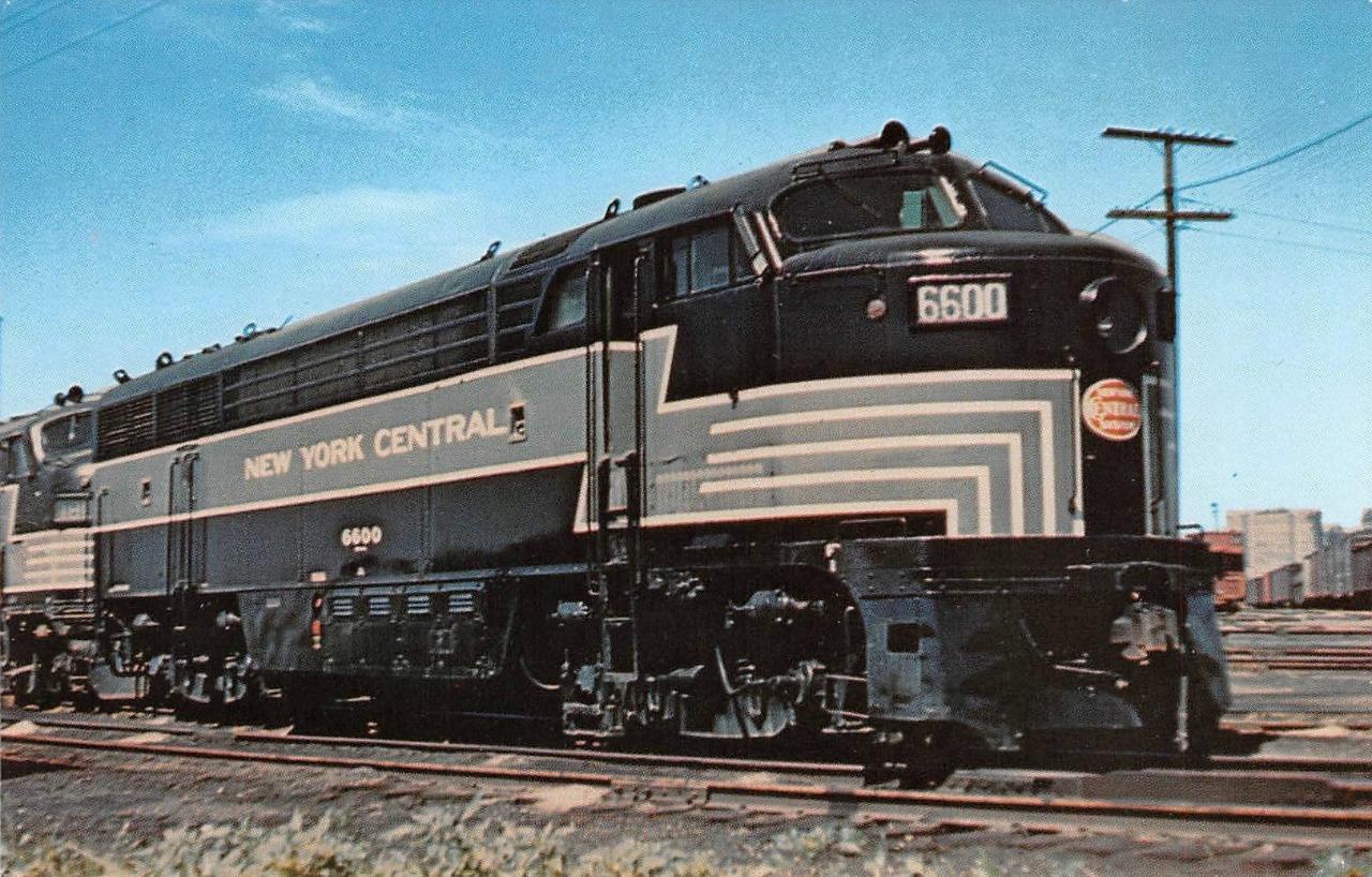 Vintage NYC 6600 Fairbanks Morse CFA Railroad Train Postcard-image