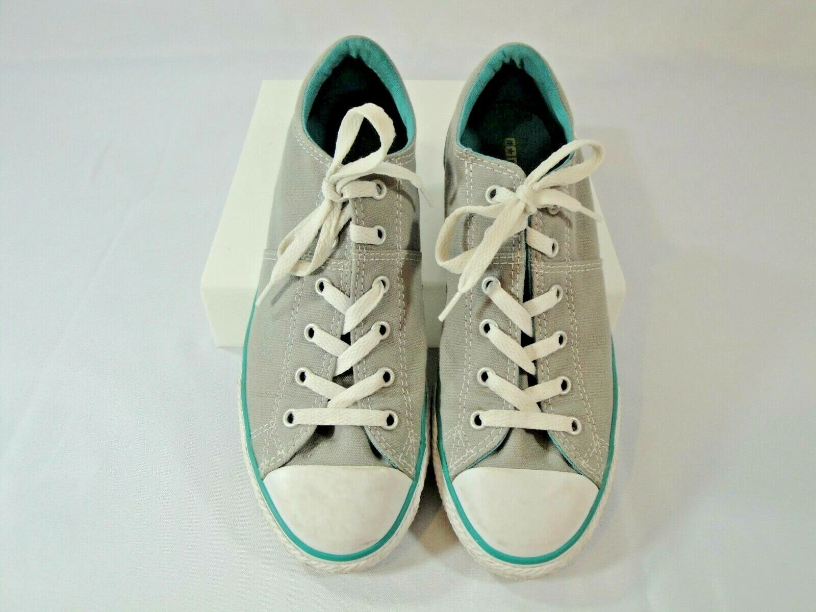 Sneakers Converse All Star Low Top 7 donna grigio verde acqua imbottito punta