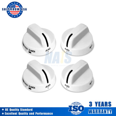 4-Pack 8273104 Gas Stove Top Burner Knobs For Whirlpool Range Amana WP8273104