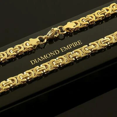 Königskette 6 mm Panzerkette Echt 999 Gold 24 Karat vergoldet UVP:189€ K2800L - Bild 1 von 4