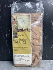 VINTAGE Glory Rod-Pocket Valance - 590 Light Chocolate 68" Wide 11" Long SEALED