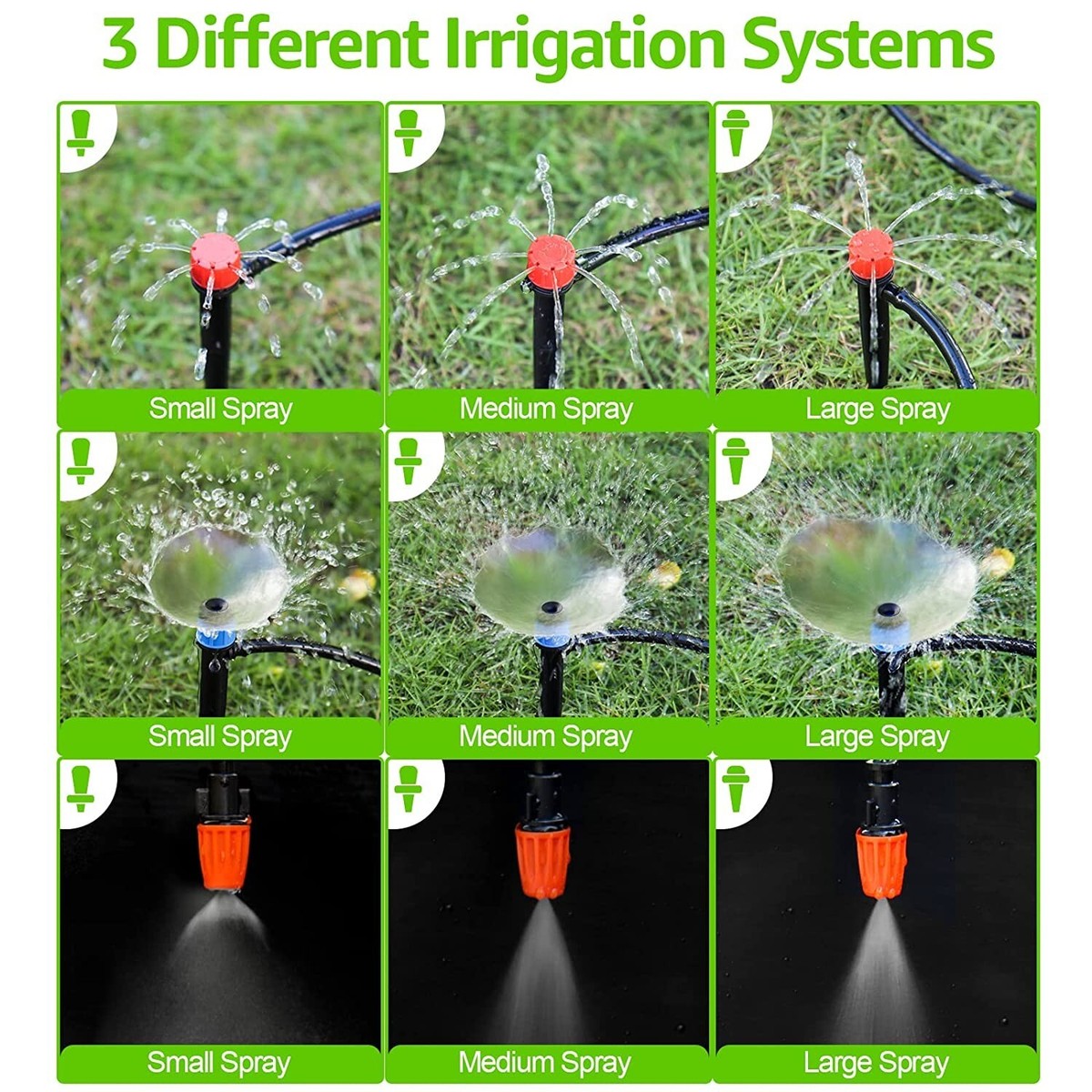 MUCIAKIE 50M-5M DIY Drip Irrigation System Automatic Watering Garden Hose Micro Drip Watering Kits With Adjustable Drippers