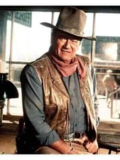 The Cowboys John Wayne Distressed Real Sheepskin Leather Vest (All Sizes)
