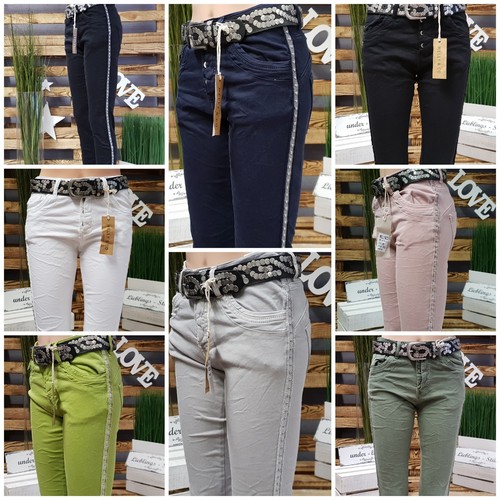 ITALY MELLY \u0026 CO JEANS LUREXSTREIFEN 