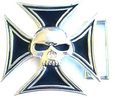 Awesome Skull Pewter 2.75" Belt Buckle