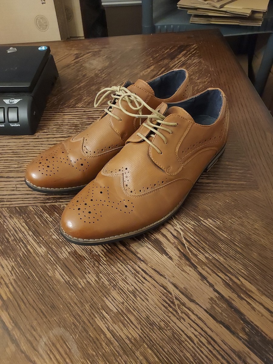 Bruno Marc Prince-3 Men's Dress Oxfords Shoes Size 12 Light Brown