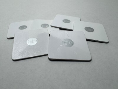 [6-PACK] USED TILE SLIM WHITE BLUETOOTH ITEM WALLET TRACKER FINDER - [EC-04001]