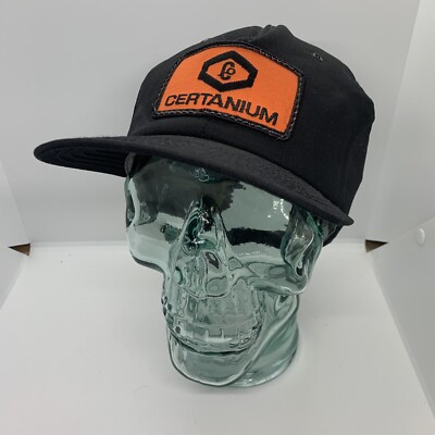 Vintage Certanium Black Snapback Company Logo Patch Hat Made