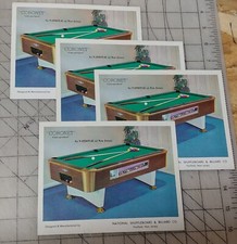 4 Vintage National Shuffleboard Coronet Pool Table Advertising Cards 5.5x7