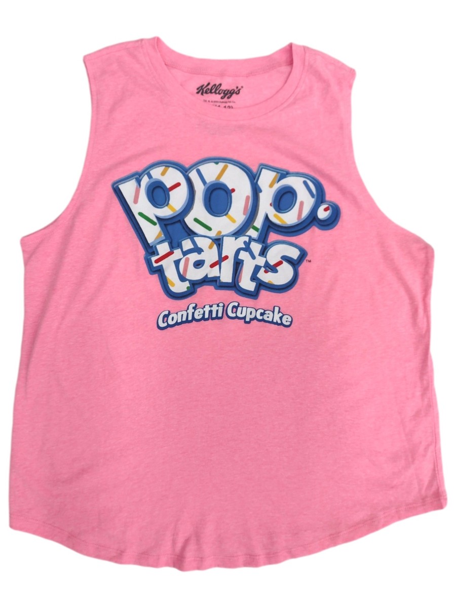 kelloggs Juniors Womens Pink Pop Tart Tank Top Muscle Tee Shirt T