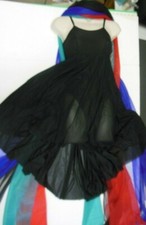 Cascade hem lyrical Dance dress EmpireWaist AdjustableStrp hi lo w/4 scarves