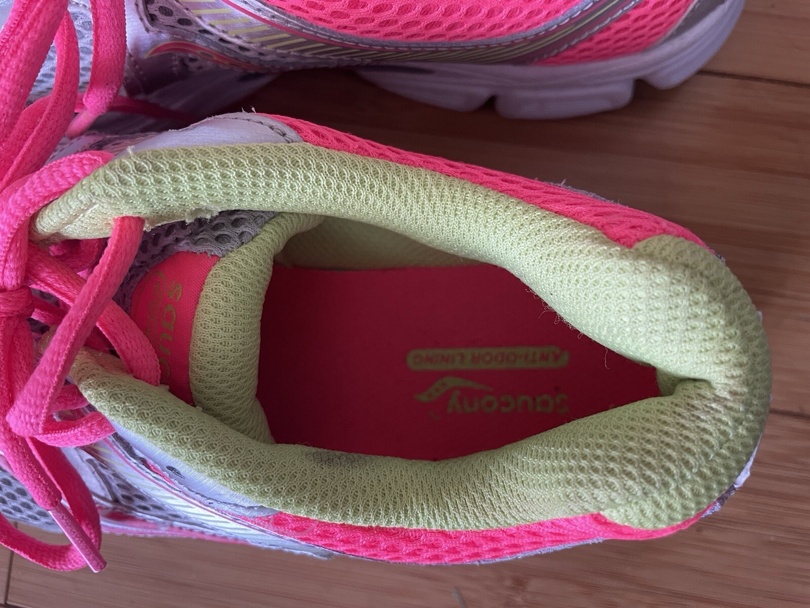 Saucony Womens Cohesion 10 Running Shoes Sneakers Size 7 Gray Pink Neon thumbnail 6