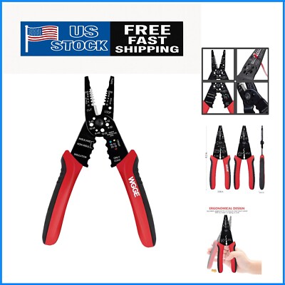 Durable 8-Inch Wire Stripper & Crimper with Ergonomic Grip - All-in-One Tool