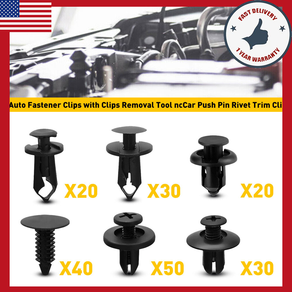 190-Piece Universal Car Fastener Kit with Plastic Rivets for Panels & Fenders