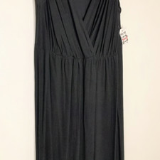 Liz Lange Size Small Maxi Maternity Dress Black Stretch V-neck long Boho