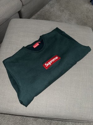 Supreme Box Logo Crewneck FW22 Dark Pine Green Large Men's Size
