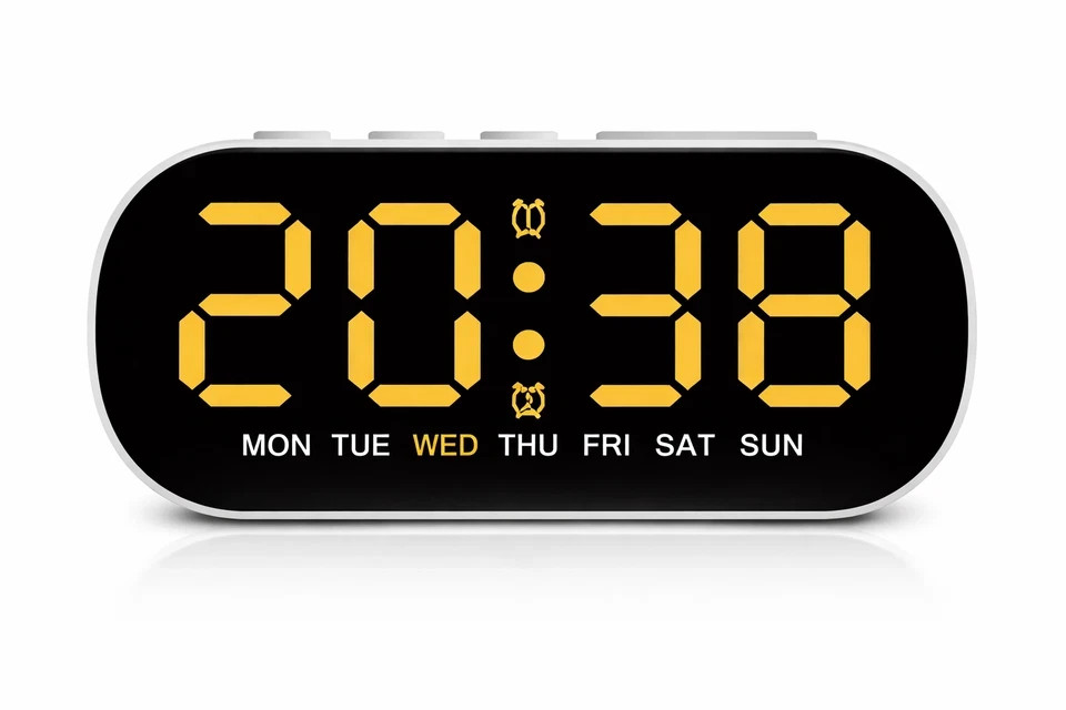 LED Large Display Electric Digital Alarm Clock With Battery Backup And Snooze