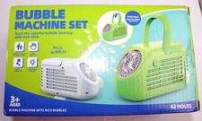 Bubble Machine Set For Kids - 42 Holes - Rechargeable - Colored Lights - White