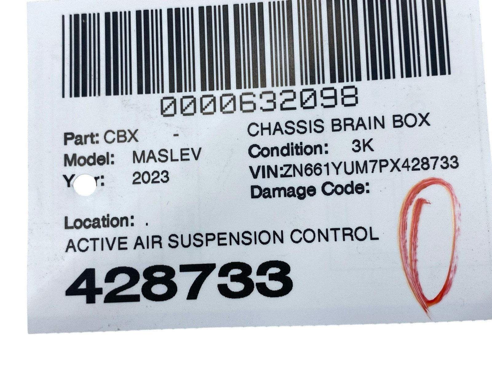 2017-2024 MASERATI LEVANTE OEM ACTIVE AIR SUSPENSION CONTROL MODULE 670295117