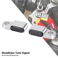 Chrome Black Lens Universal Motorcycle LED Turn Signal Blinker light Indicators