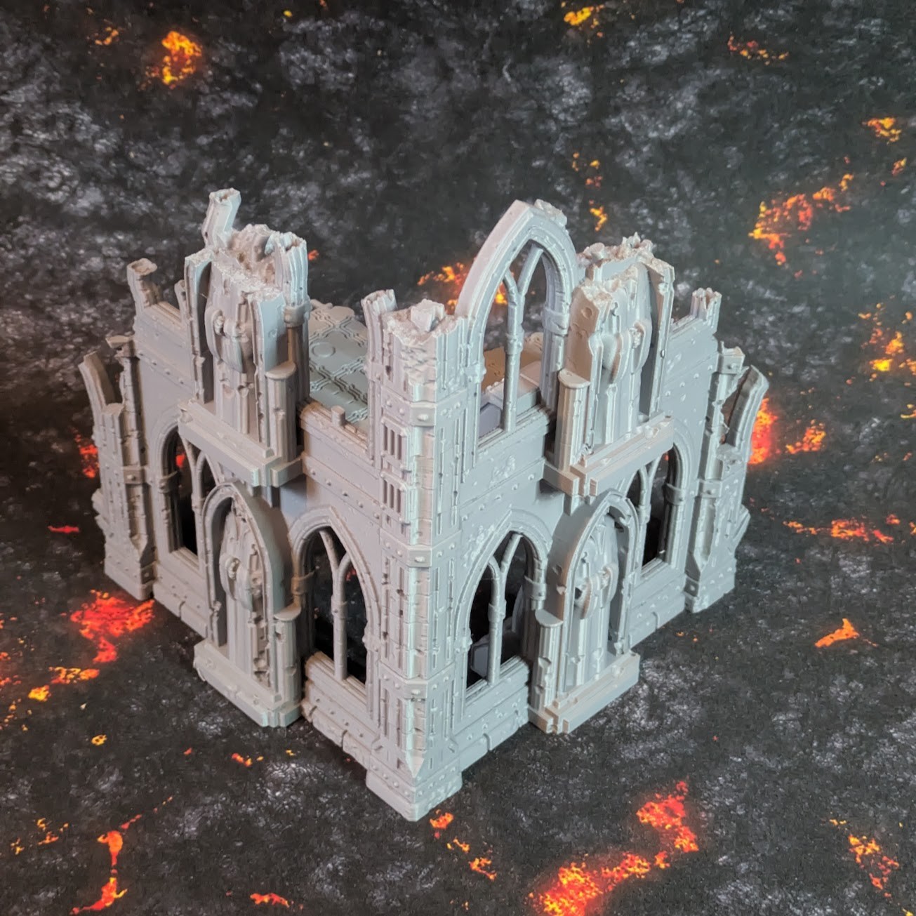 Sci Fi Gothic Ruined Building - Set B - Wargaming Tabletop Terrain ...