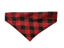 Buffalo Plaid Dog Bandana Over Collar, X-Small Slip On Pet Scarf Accessory XS