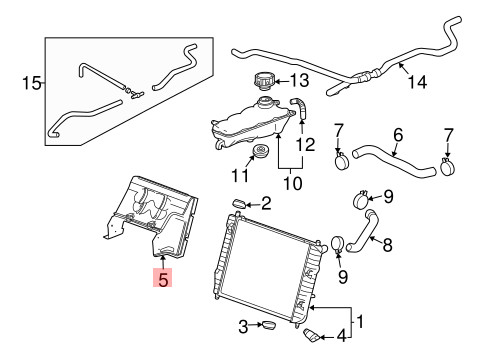 05-13 CHEVROLET CORVETTE C6 FRONT RADIATOR SHROUD AIR DAM BAFFLE SUPPORT OEM
