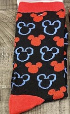 Disney Mickey Mouse Fun Cartoon Character Crew Socks Unisex Size 9-13