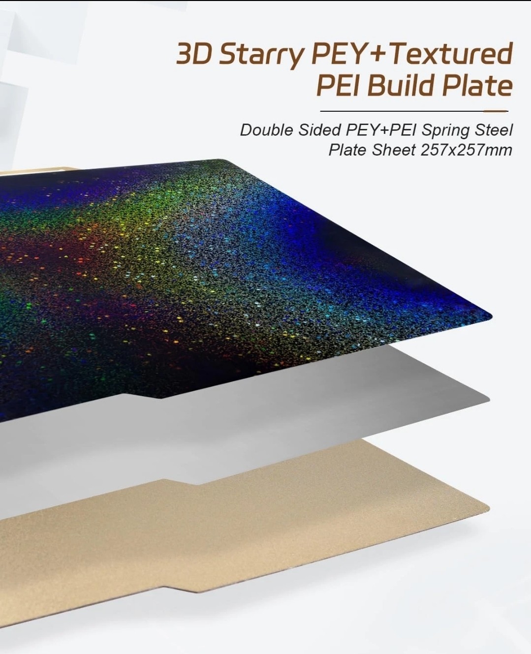 Double Sided Textured 3D ☆ Star ☆ Effect Magnetic 🧲 Build Plate • 257mm PEY+PEI