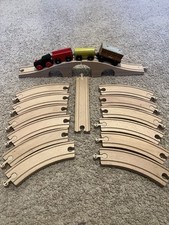 Wooden Train Track Lot of 19 Pieces Compatible with Thomas and Friends Railway