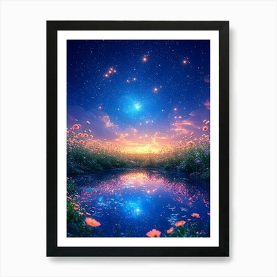 Sternenhimmel Kunstdruck gerahmt Wandbild Poster Leinwanddruck Bild