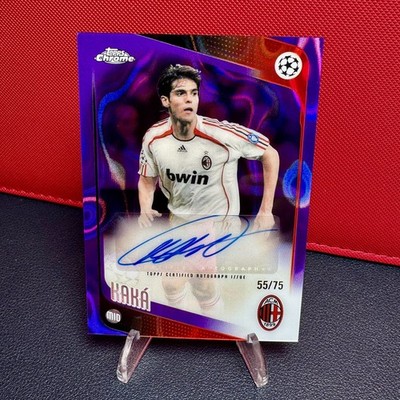 25/26 Topps Chrome UEFA UCC Kaka Purple Lava Refractor Auto /75 AC Milan Legend