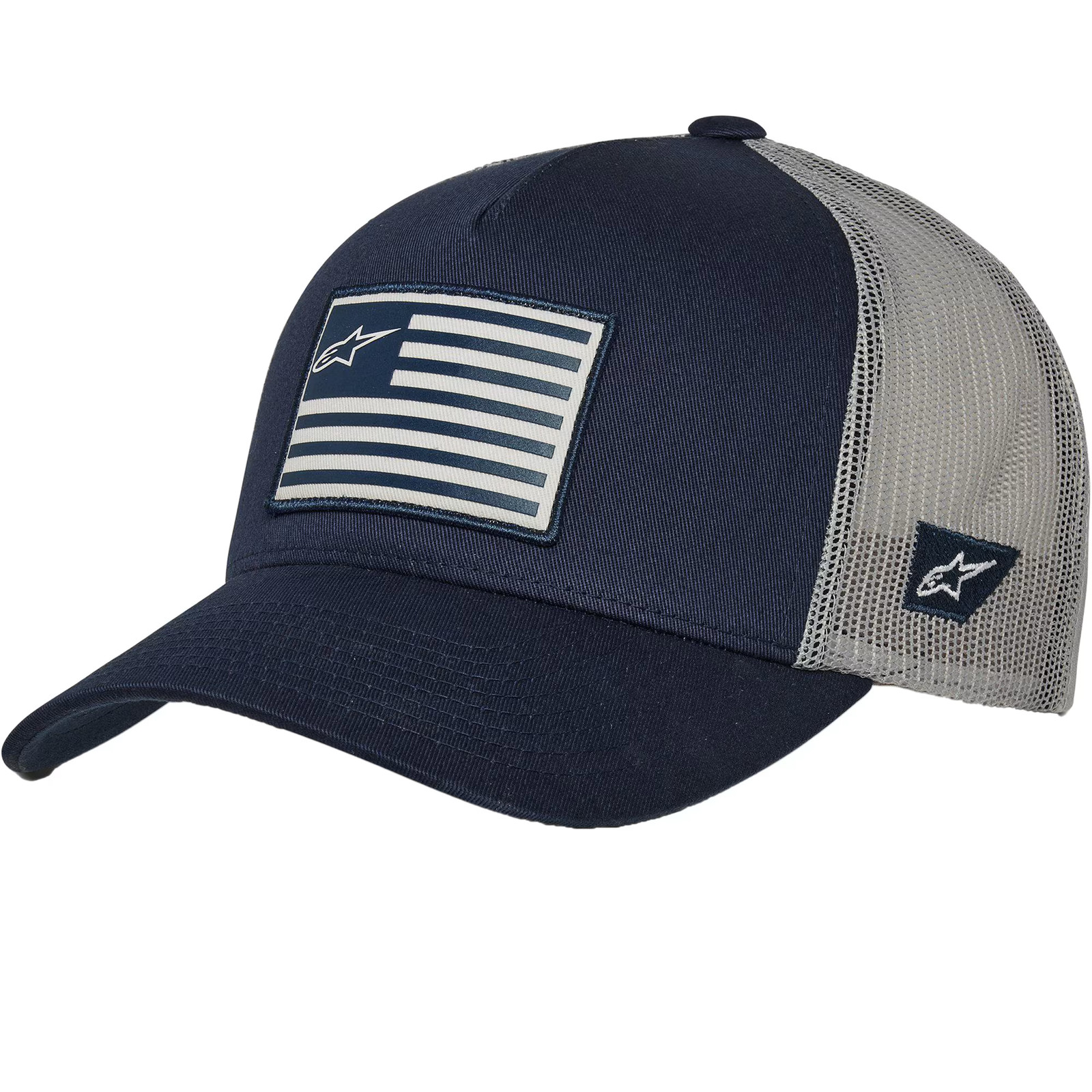 Alpinestars Flag Snapback Hat Motorbike Casual Wear Cap - Navy / Grey - Image 3