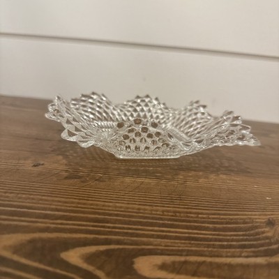 a vintage diamond-cut glass dish, from the Federal Glass  ''Traditions'' pattern.