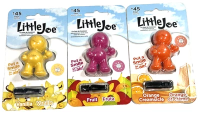 STONER CAR CARE Little Joe Car Air Freshener Clips Variety 3-Pack Fruit Vanilla Orange Cream